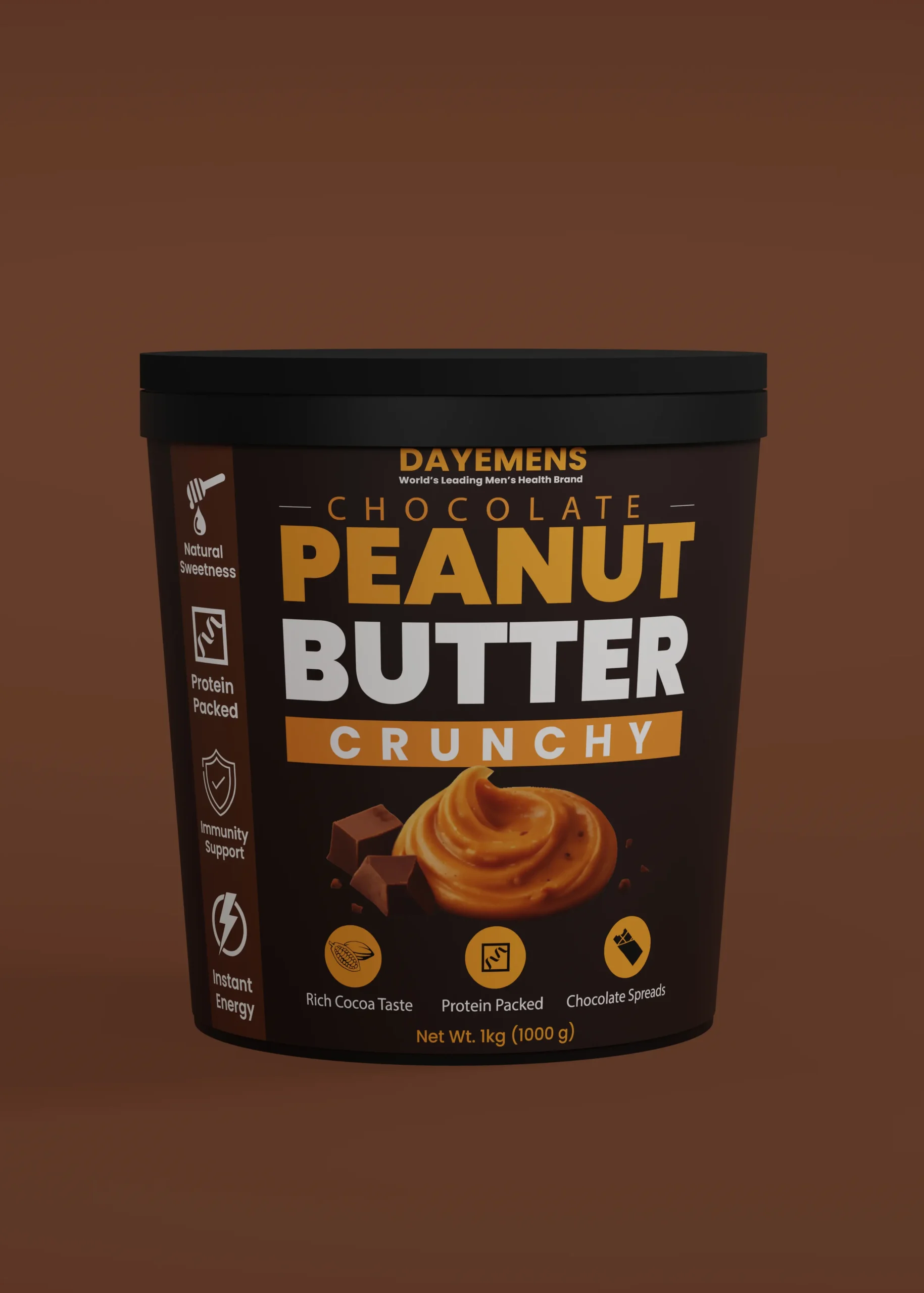 Chocolate peanut butter snack for energy stamina and male vitality