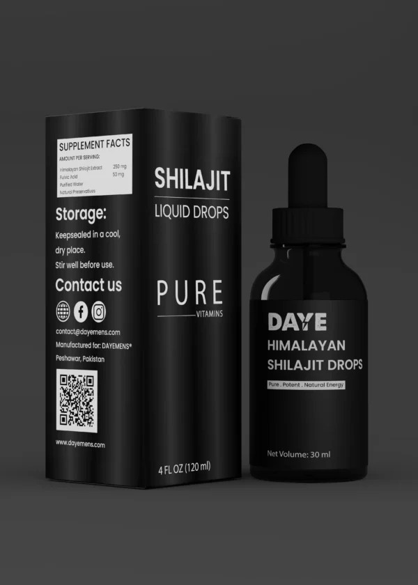 Shilajit drops supplement for energy stamina and male vitality